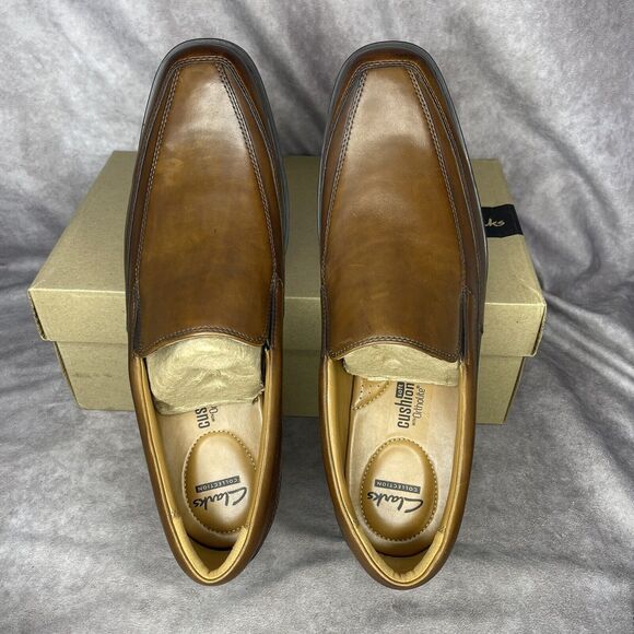 New In Box Men\'s Clarks, Tilden Free Loafer 26130098 Dark Tan Leather Size 13 M main image 6